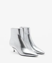 Mango Women's Metallic Effect Pointed Toe Boots
