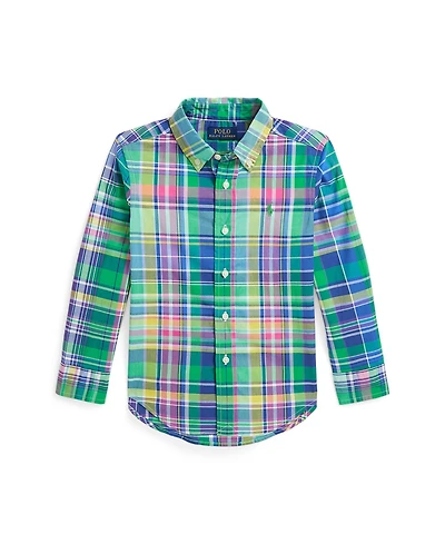Polo Ralph Lauren Toddler and Little Boys Plaid Poplin Shirt
