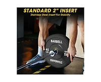 Mikolo Olympic Weight Plates, 2-Inch Rubber Weight Plates with Steel Insert, Bumper Plates for Strength Training, Weight Plate Set