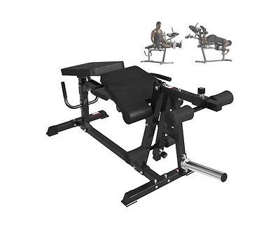 Mikolo Leg Extension and Curl Machine, Adjustable Leg Rotary Extension Machine for Lower Body Workouts, Leg Machine with Plate Loaded for Home Gym