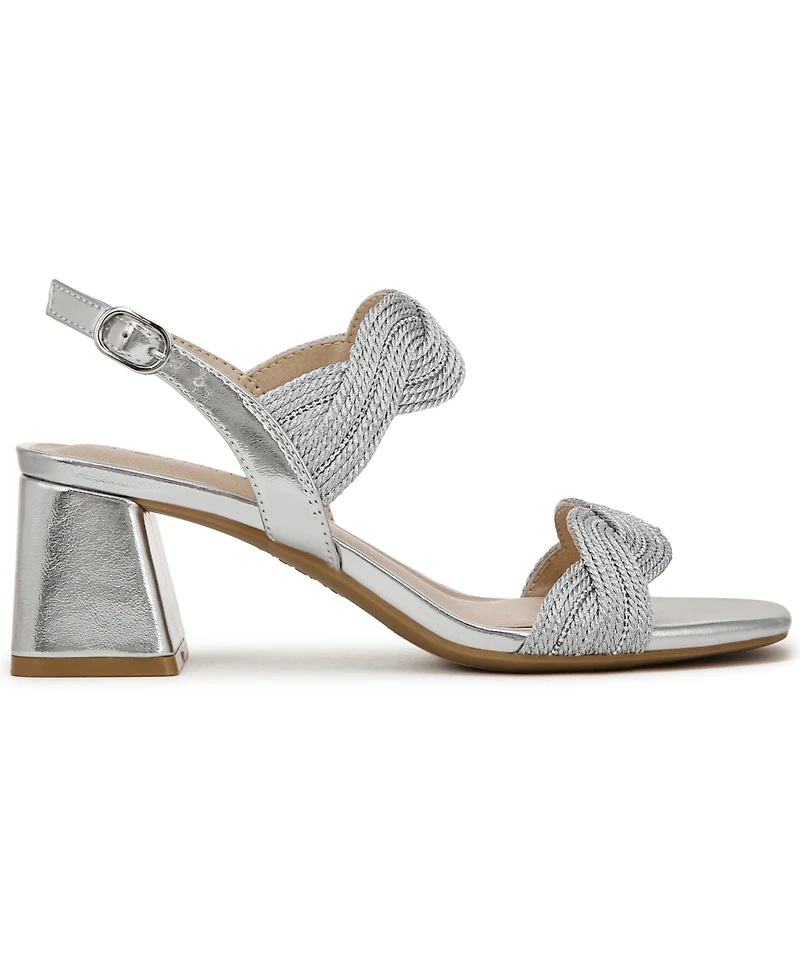 LifeStride Women's Charnelle Angled Block Heel Square Open Toe Slingback Dress Sandals