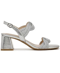 LifeStride Women's Charnelle Angled Block Heel Square Open Toe Slingback Dress Sandals