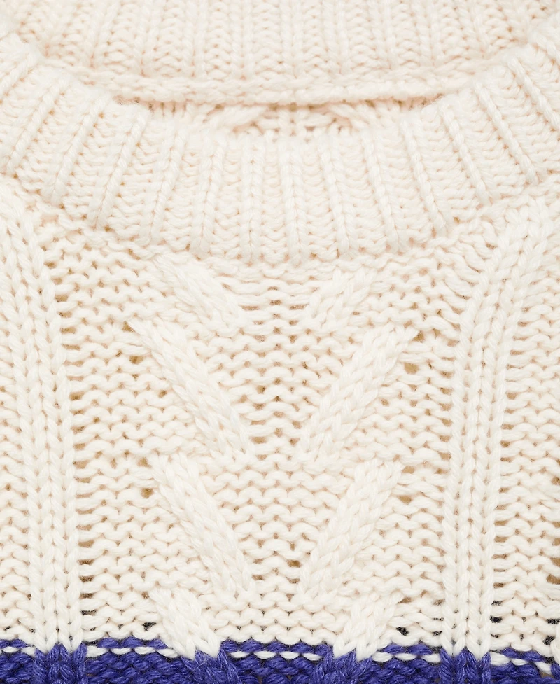 Mango Women's Striped Braided Sweater