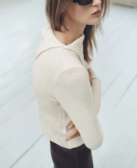 Mango Women's Wraparound Lapel Neck Sweater