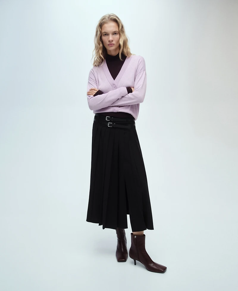 Mango Women's V-Neck Knitted Cardigan