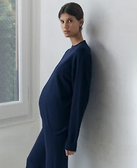 Mango Women's Cotton-Linen Round Neck Knitted Sweater