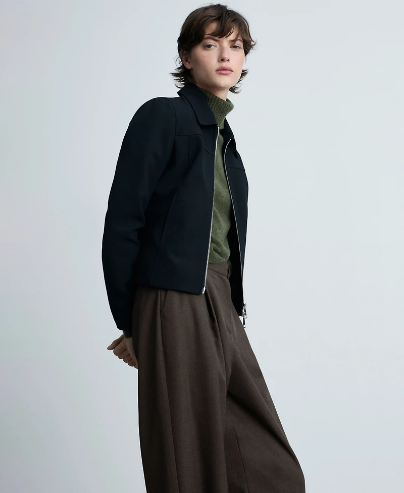 Mango Women's Buttoned Hem Wide Leg Pants