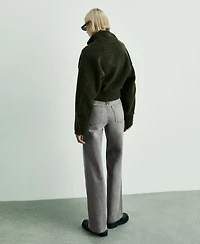 Mango Women's Danila Wide Leg High-Rise Jeans