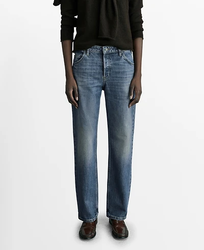 Mango Women's Mid-Rise Straight Jeans
