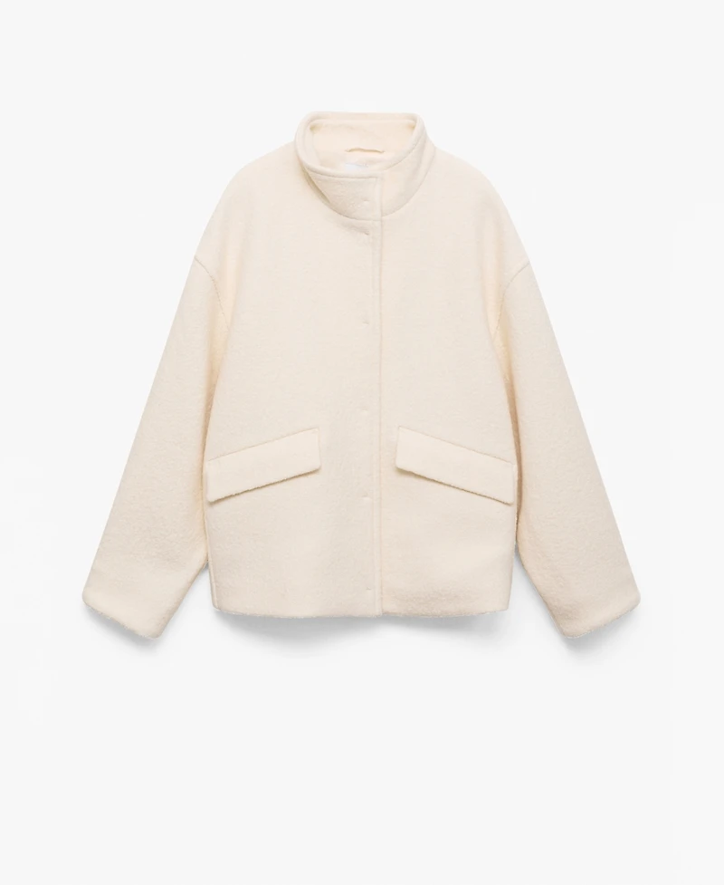 Mango Women's High Collar Wool Jacket