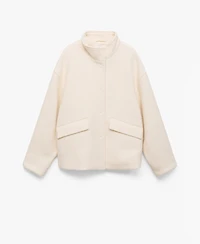 Mango Women's High Collar Wool Jacket