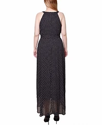 Ny Collection Petite Halter Front Chiffon Maxi Dress