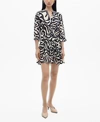 Mango Women's Ruffled Printed Dress