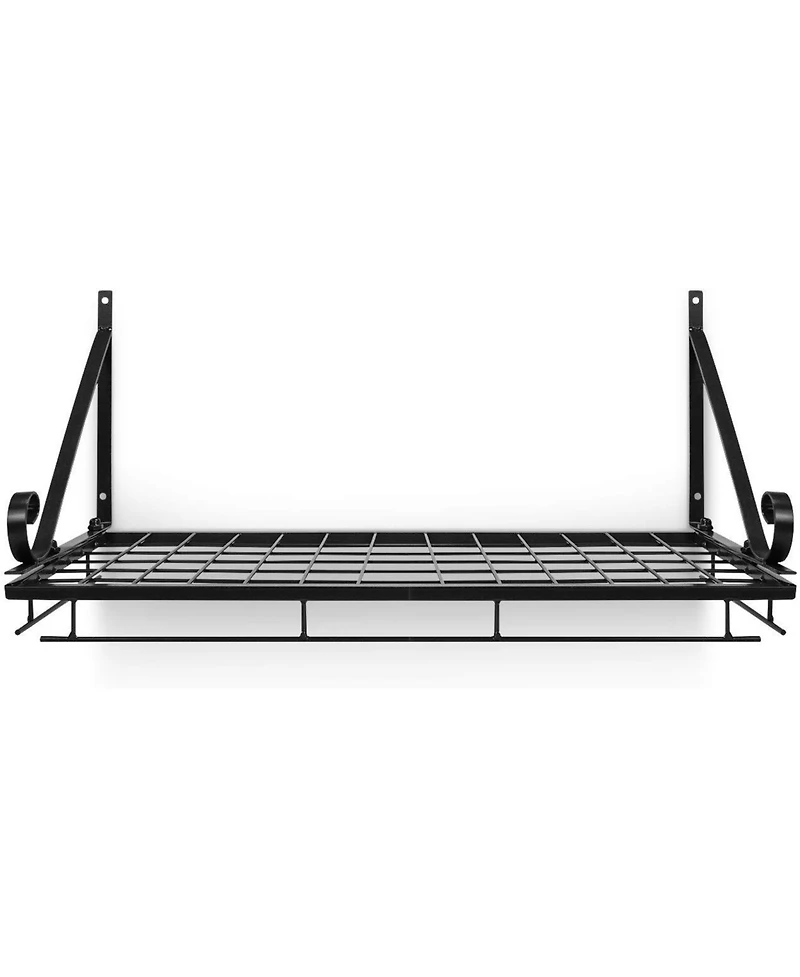 Sorbus Kitchen Wall Pot Pan Rack With 10 Hooks Black