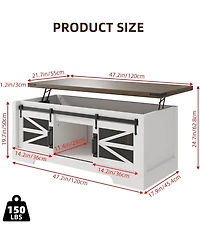 gaomon Lift Top Coffee Table, Coffee Table with Storage Shelf/Hidden Compartment