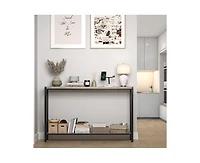 gaomon Console Table, 43.0" Entryway Table with Storage, Industrial Sofa Table with V Design, 2-Tier Narrow Console Table