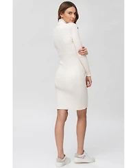 Pietro Brunelli Maternity Maternity Long Sleeve Body-Con Celeste Dress with Turtleneck
