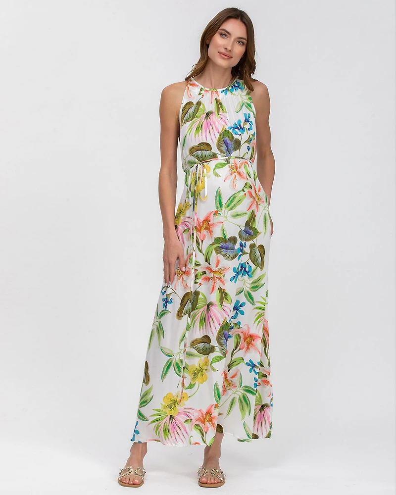 Pietro Brunelli Maternity Maternity Sleeveless Boat Neck Maxi Dress Francesca