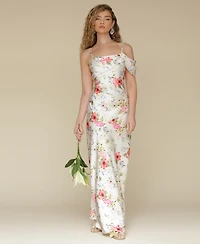 Avec Les Filles Women's Floral-Print Single-Sleeve Dress