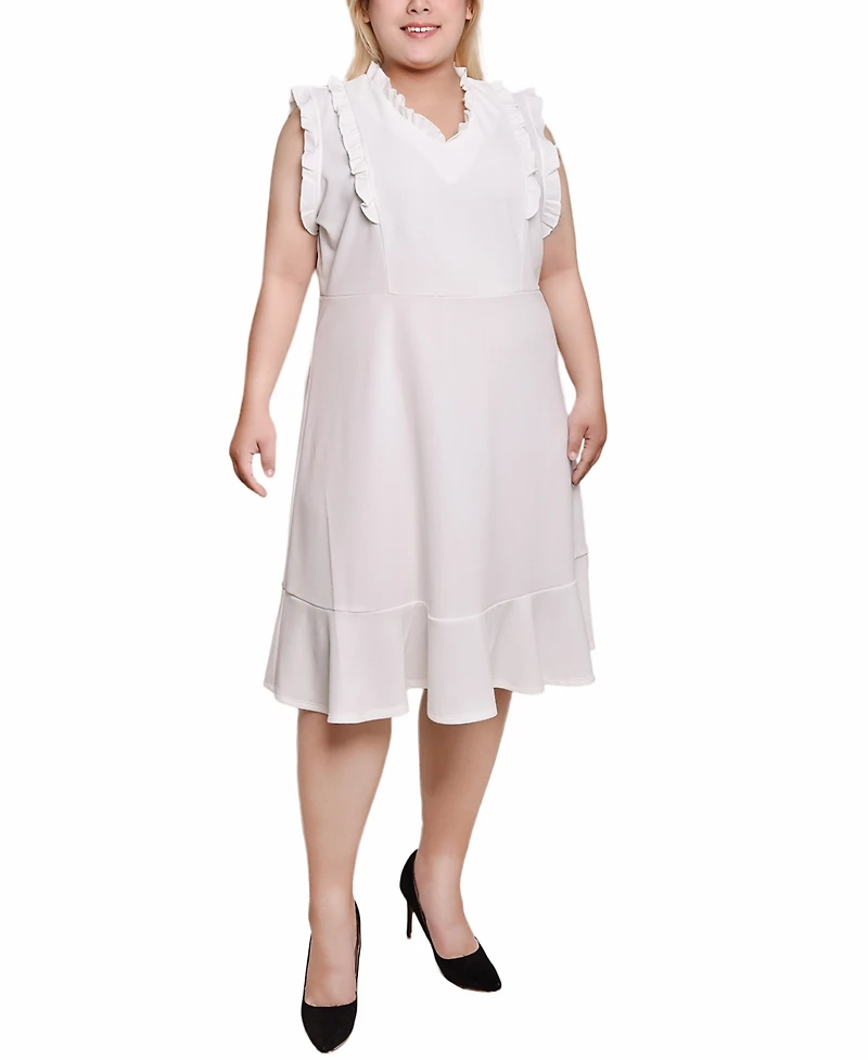 Ny Collection Plus Flutter Sleeve Scuba Dress