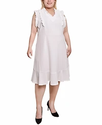 Ny Collection Plus Flutter Sleeve Scuba Dress