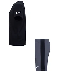 Nike Little Boys Dri-fit Swoosh T-Shirt & Shorts, 2 Piece Set