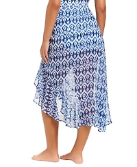 Beyond Control Women's Fine Ikat Chiffon Long Ruffle Pareo