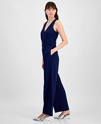Anne Klein Women's Surplice-Neck Pleated-Waist Jumpsuit