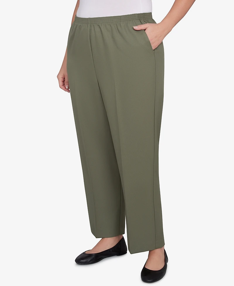 Alfred Dunner Plus Classic All Around Elastic Waist Accord Average Length Pants