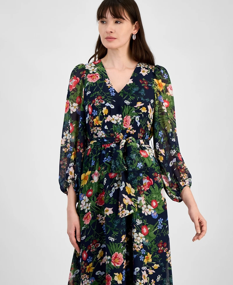 Anne Klein Women's Floral-Print Maxi Dress
