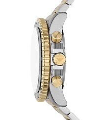 Emporio Armani Men's Chronograph World Explorer Solar Two-Tone Stainless Steel Bracelet Watch 44mm