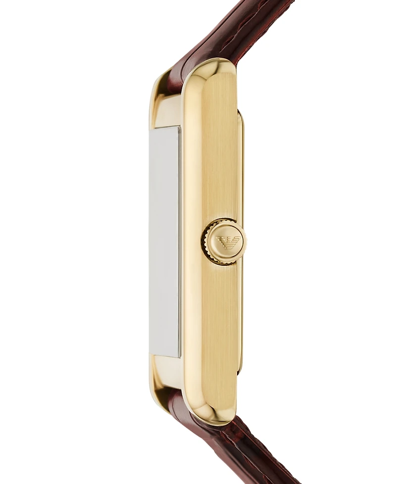 Emporio Armani Women's Brown Leather Strap Watch 25mm