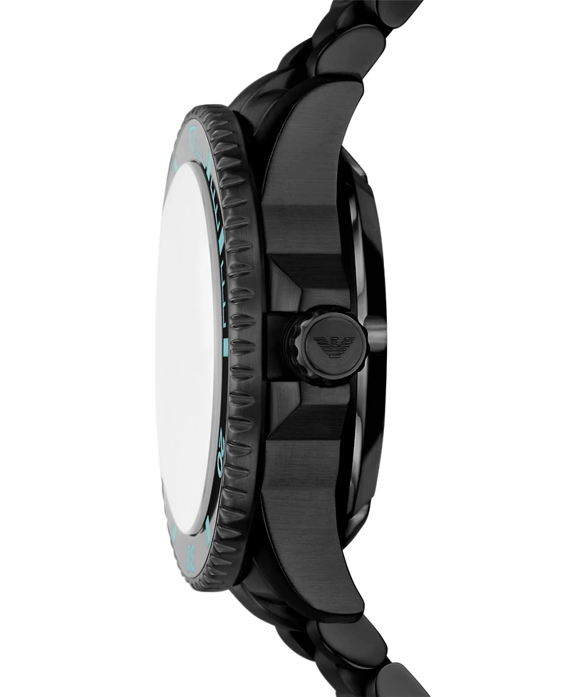 Emporio Armani Men's Automatic Sea Explorer Black-Tone Stainless Steel Bracelet Watch 43mm