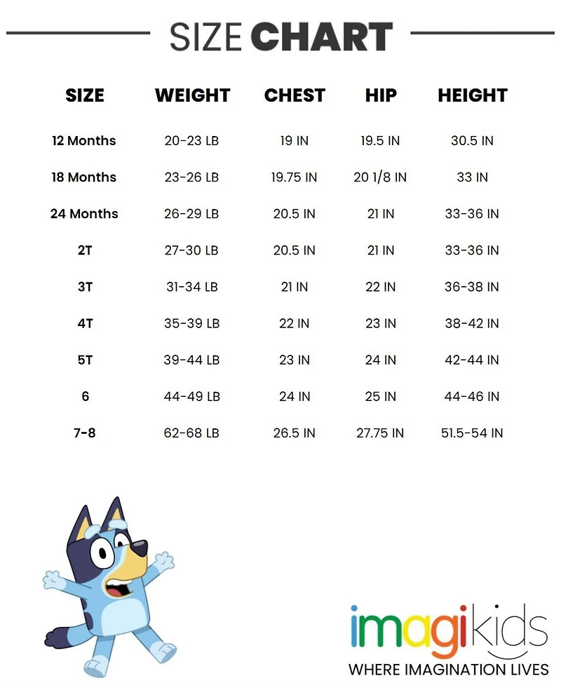 Bluey Little Boys Zip Up Cosplay Coverall