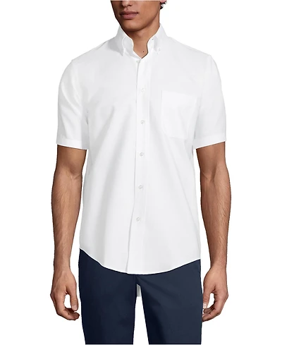 Lands' End Men's Short Sleeve Oxford Dress Shirt
