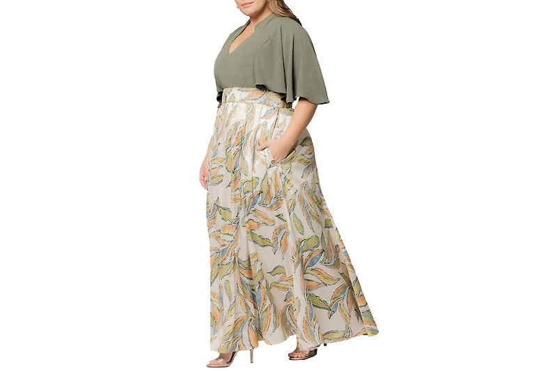 Kiyonna Plus Avisa Flowy A Line Evening Gown