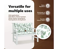 Garden Bench Cushions 2pcs Leaf Pattern 39.4"x19.7"x2.8" Fabric