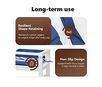 Garden Bench Cushions 2 pcs Blue&White Stripe Oxford Fabric