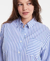 On 34th Women's Cotton Striped Button-Front Shirt