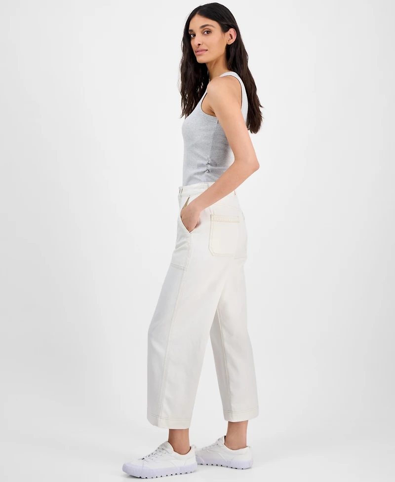 Boss Orange Women's High-Rise Cropped Wide-Leg Jeans