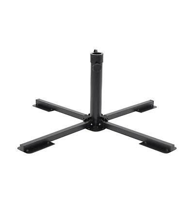 Parasol Base Foldable for 1.5"/1.9" Pole Glossy Black Steel