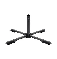 Parasol Base Foldable for 1.5"/1.9" Pole Glossy Black Steel