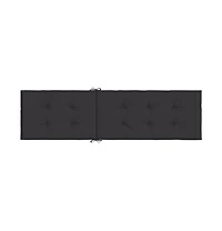 Deck Chair Cushion Black (29.5"+41.3")x19.7"x1.6"
