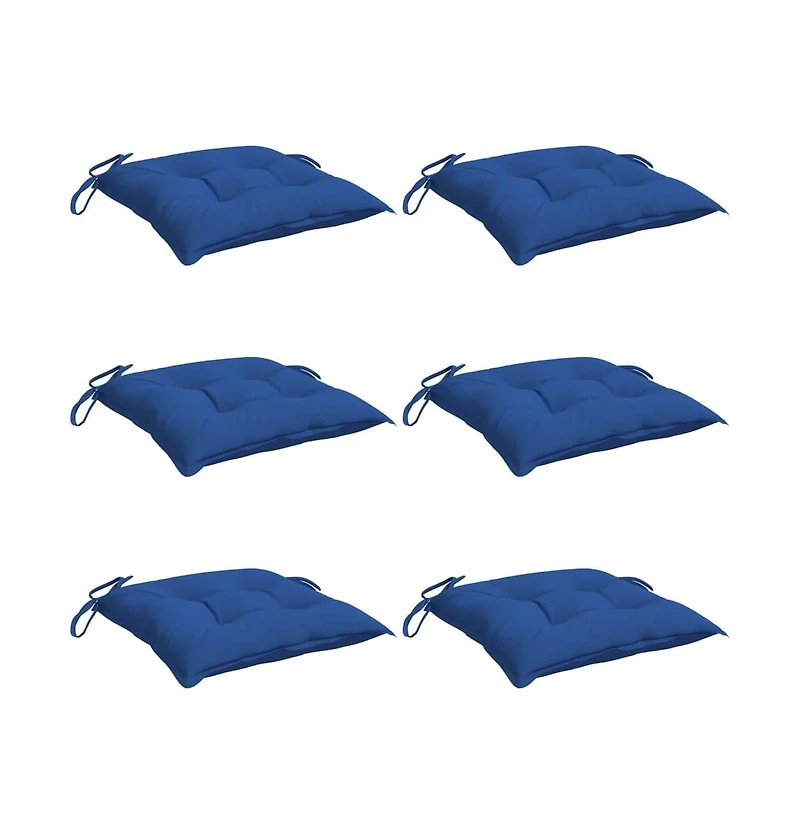 vidaXL Chair Cushions 6 pcs Blue 15.7"x15.7"x2.8" Oxford Fabric