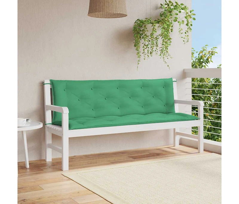 Garden Bench Cushion Green 59.1"x(19.7"+19.7")x2.8" Oxford Fabric