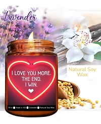 Lovery "I Love You More" Lavender Scented Soy Wax Candle, 10 oz.