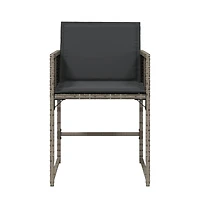 Patio Chairs with Cushions 4 pcs Gray Poly Rattan