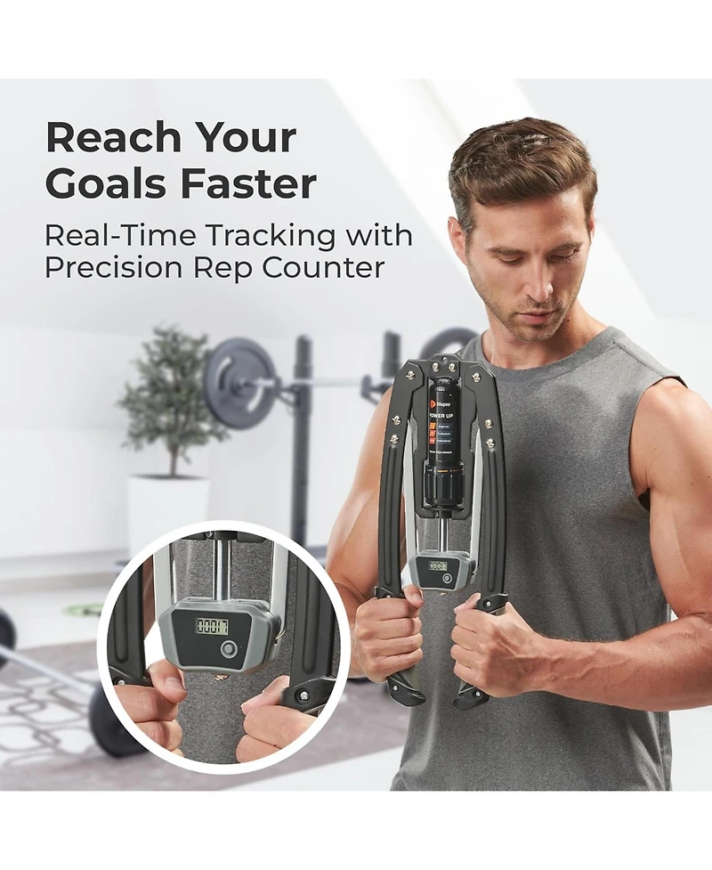 LifePro Adjustable Hydraulic Power Twister - Arm & Chest Exerciser (22-440lbs) for Strength Training