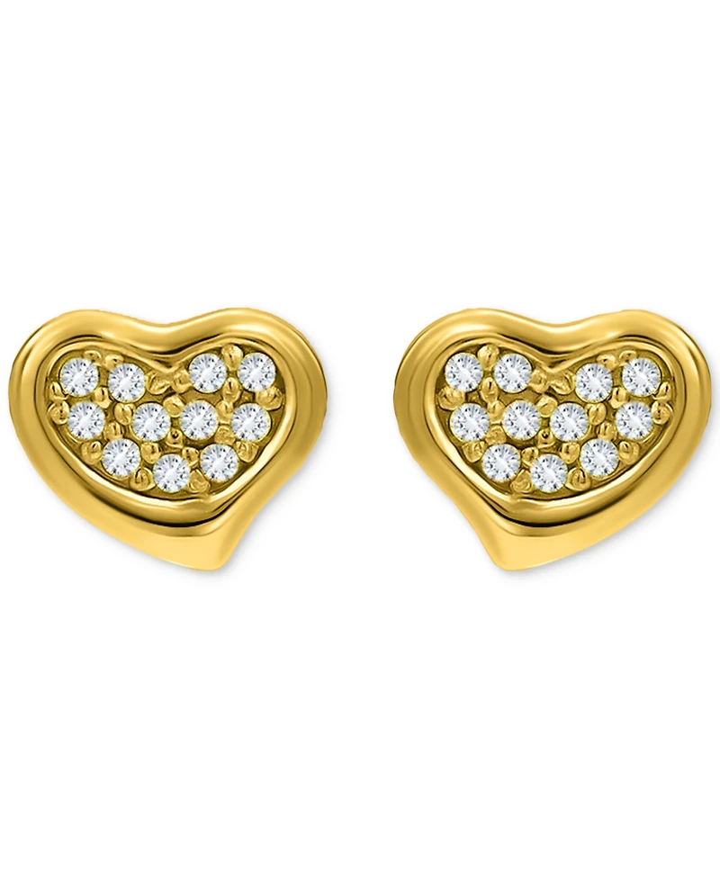 Giani Bernini Cubic Zirconia Cluster Heart Stud Earrings 18k Gold-Plated Sterling Silver, Exclusively at Macy's (Also Available Silver)