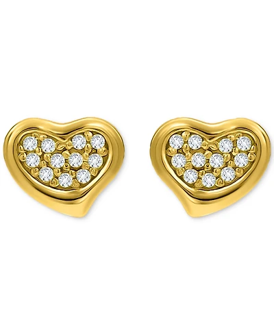 Giani Bernini Cubic Zirconia Cluster Heart Stud Earrings 18k Gold-Plated Sterling Silver, Exclusively at Macy's (Also Available Silver)